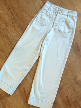 Bagatelle High Waisted Cotton Spandex Wide Bottom Khaki